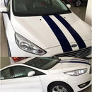 Faixas Duplas Capô Carro Adesivos Sport Racing Acessórios