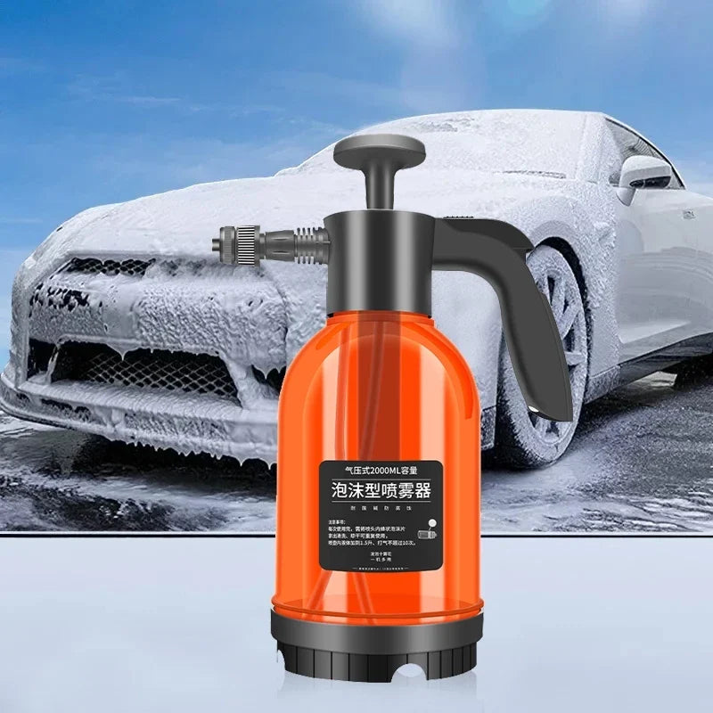 Pulverizador de Espuma Manual 2L- Pulverizador de Espuma Doméstico C/3 bicos p/lavagem de carro, limpeza