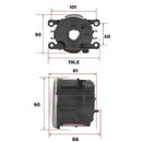Farol de Milha Universal com Lente de Vidro e Lâmpadas de Brinde