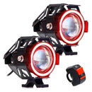 Mini Par de Farol Auxiliar de Milha LED U7/U5 Alta Potência para Moto