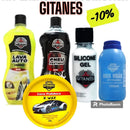 KIT LIMPEZA CARRO MOTO SHAMPOO PRETINHO SILICONE PARABRISA  CERA GITANES