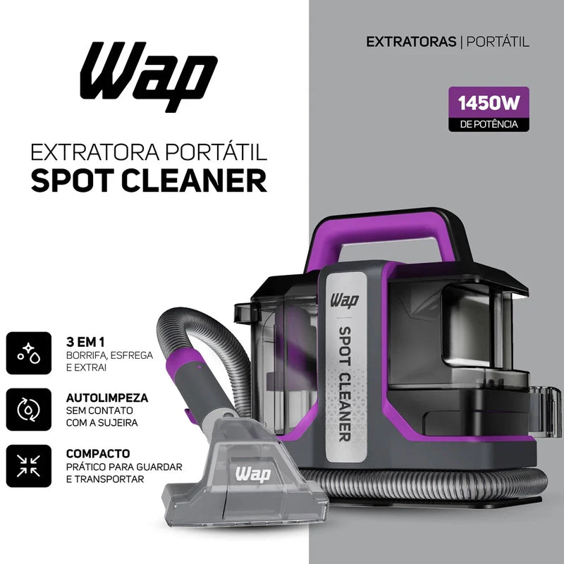 Extratora Higienizadora Portátil  Borrifa Esfrega e Extrai Sujeira Colchão Sofá W3 1450W Wap